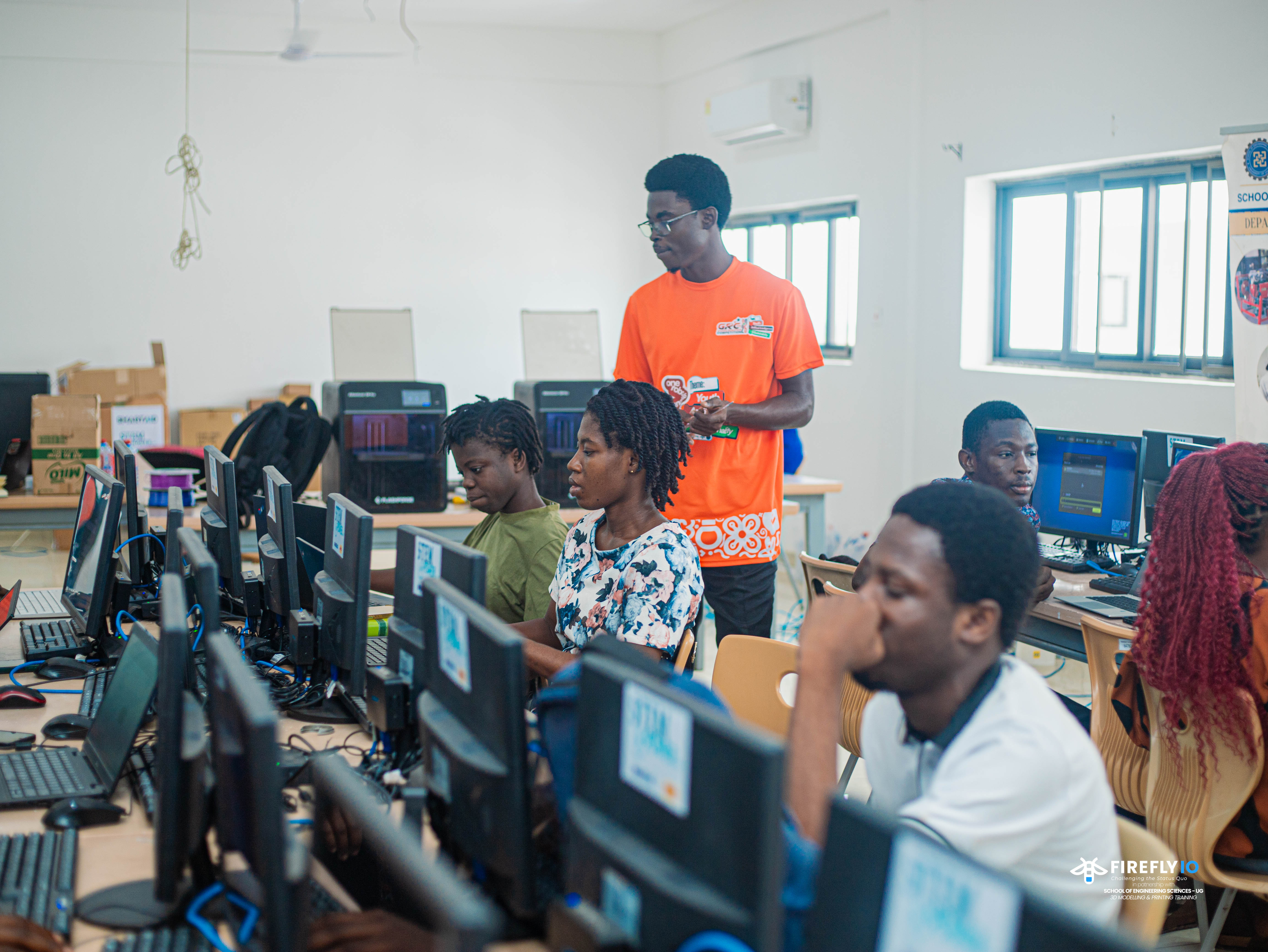 Facilitating a 3-day intensive 3D modeling and printing session for students from the School of Engineering Sciences, University of Ghana, Legon.