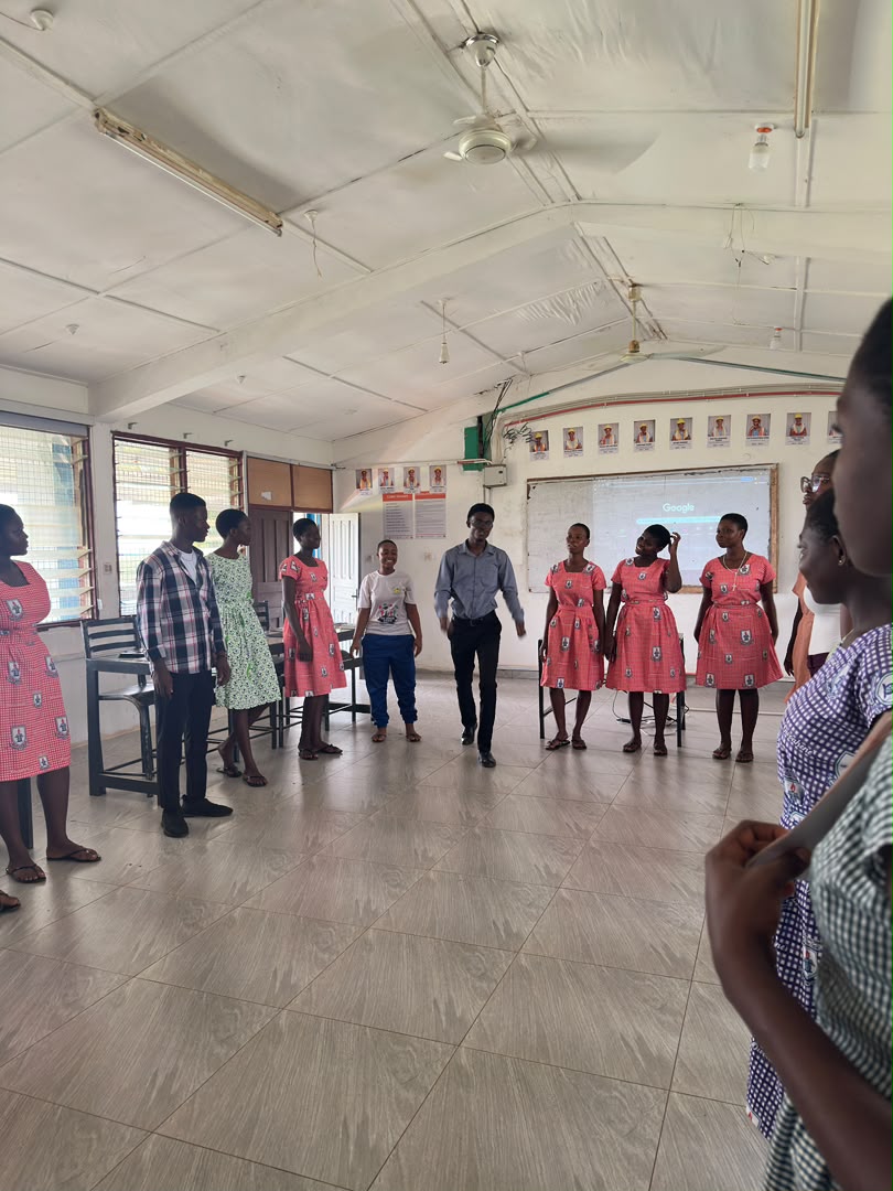 RichTechWorld handling the STEM section of the Power Of You outreach in Afua Kobi Apem Girls SHS.