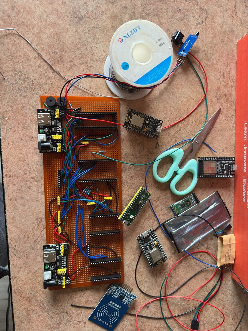 Custom designed circuit board for prototyping.