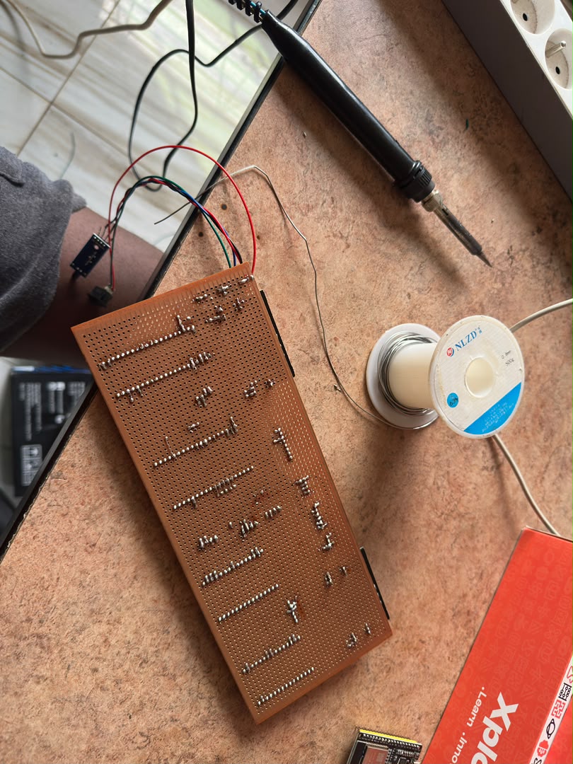 Custom designed circuit board for prototyping.
